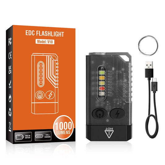 EDC Flashlight with Red UV Blue Light